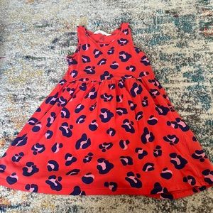 h&m kids dress, orange blue and pink leopard print